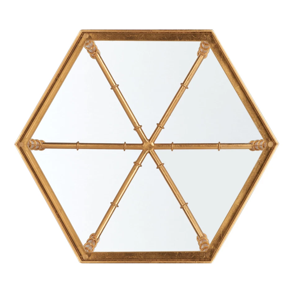 Mesa de acento SAFAVIEH Kerri hoja dorada espejo superior | dorada/transparente | Foto 4 de 4