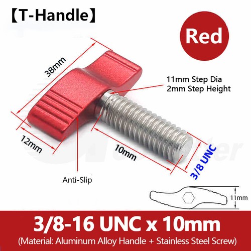 1/4 3/8 UNC Metal Adjustable Clamping Thumb Screw Wing Knob Lever Hand Grip Bolt - Picture 33 of 38