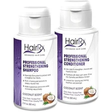 HairRx Professional Strengthening Shampoo & Conditioner Travel Set, Light Lather