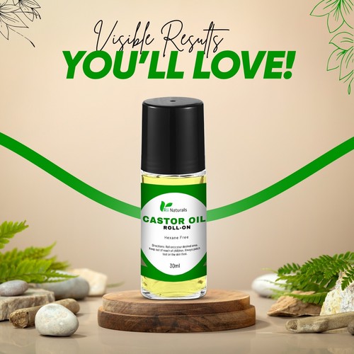 Castor Oil Roll-On USDA Organic 100% Pure Hair & Skin Moisturizer Treatment - Picture 6 of 8