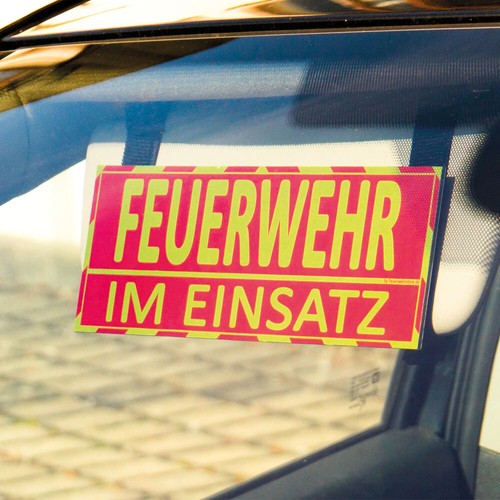 Feuerwehr Einsatz Sonnenblende Wendeschild WSB2 (Dachaufsetzer, Dachschild) - Bild 2 von 5