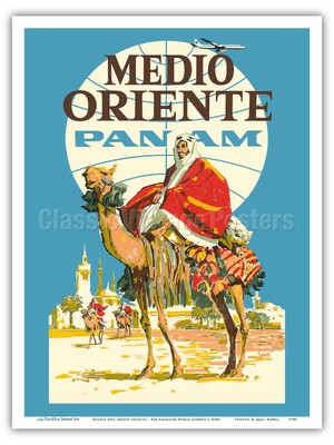 308613 Middle East Fly by SAS Vintage Airline Travel PRINT POSTER PLAKAT