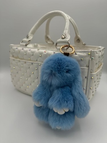 Schlüsselanhänger Hase weich süß echtes Rex Kaninchenfell Auto Handtasche Schlüsselring Dekoration - Bild 9 von 69