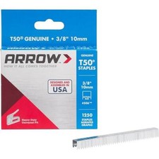 ARROW T50 10MM (3/8) STAPLES PACK OF 1250 0.0054 per staple