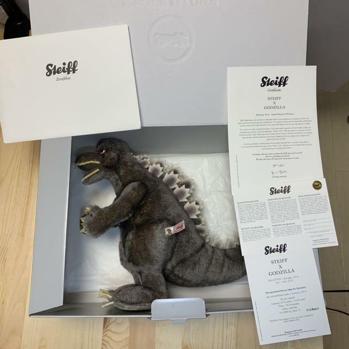 STEIFF Gozilla 60th aniversario edición limitada de muñeca personaje película B52 STEIFF Gozilla 60th aniversario edición limitada de muñeca personaje película B52
