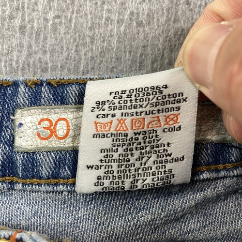 Akademiks Jeans Womens 30 32x30 Bootcut Raw Hem Light Wash Distressed Vtg Y2K * - Picture 16 of 22