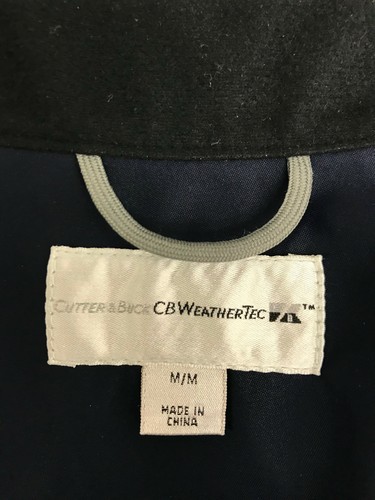 Womens Cutter and Buck WeatherTec Navy Blue and Grey Zip Up Jacket Size Medium - 第 11/12 張圖片