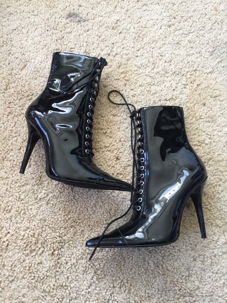 Jeffrey Puntera Campbell Charol Negro botas Con Cordones Galinda Puntera Jeffrey Puntiaguda Talla 9 9bf344 Jeffrey Puntera Campbell Charol Negro botas Con Cordones Galinda Puntera Jeffrey Puntiaguda Talla 9 9bf344