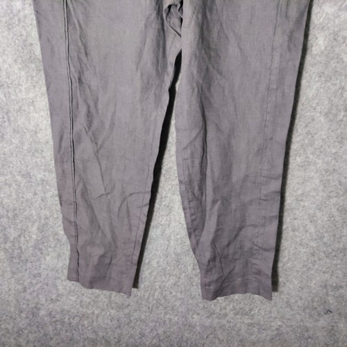 Ellen Tracy Pants L 100% Linen Breathable Coastal Lightweight Woven Straight Leg - Picture 3 of 9