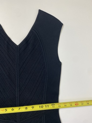 Diane Von Furstenberg Little Black Dress Knit Cressida Bodycon Women's Size M - Picture 4 of 8