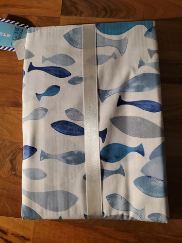 STOF France Tablecloth Laura Lancelle NAUTICAL FISH 63" x 137" 100% Cotton  - Picture 2 of 3