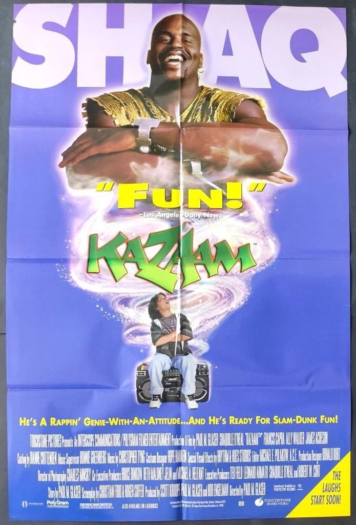 NBA star Shaquille O'Neal as magic genie Kazaam original movie poster 1780  | eBay