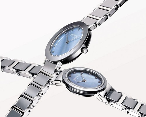 Bering Time Ceramic Silver Steel and Grey Ceramic Links Women's Watch. 10725-789 - Picture 4 of 4