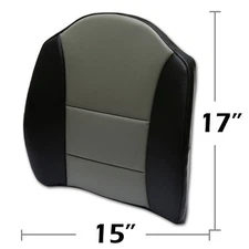 IGGEE 15"X17" S.LEATHER LUMBAR SUPPORT BACK CUSHION ALL PURPOSE BLACK/GREY