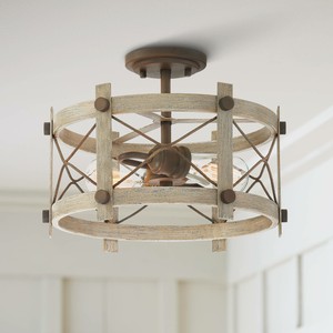 Farmhouse Ceiling Light Semi Flushmount Fixture Bronze ...