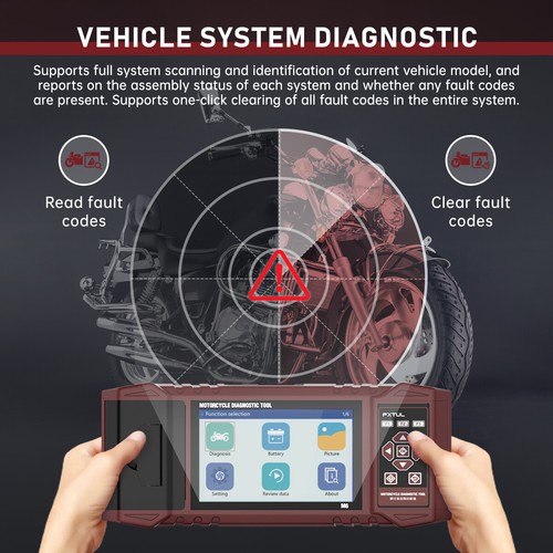 M6 Motorcycle Diagnostic Tool OBD2 Scanner Engine Fault Code Reader W/Printer - Picture 8 of 20