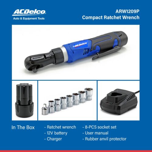 ACDelco ARW1209P G12 Series 12V Li-ion 3/8” 45 ft-lbs. Ratchet Wrench Tool ONLY - Picture 3 of 8