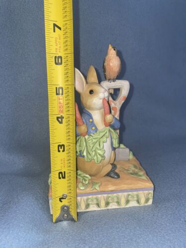 Enesco Jim Shore Heartwood Creek Peter Rabbit in Garden Ha mangiato alcuni ravanelli Fig - Foto 18 di 20