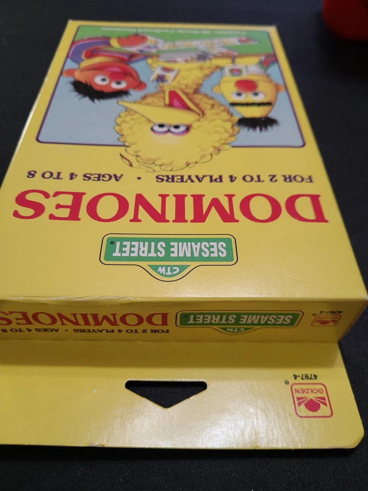 Juego completo vintage de dominó de Plaza Sésamo de Golden 1991 Big Bird Ernie nuevo Foto 4 de 4