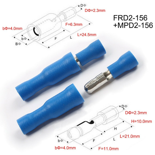 100 Stück Rundstecker Rundsteckhülsen 0,5 mm² - 6 mm² Kabelschuhe Kabelverbinder - Bild 7 von 12