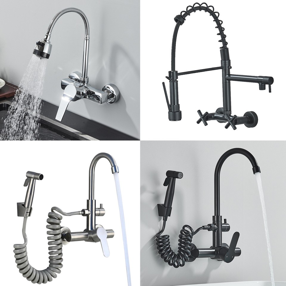 Grifo 360° grifería de cocina extensible ducha montaje en pared mezclador con una mano DHL