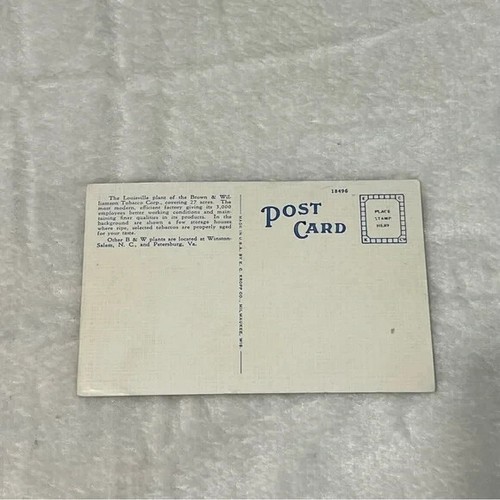 Postkarte Brown & Williamson Tobacco Corporation Louisville Kentucky Vintage A323 - Bild 2 von 2
