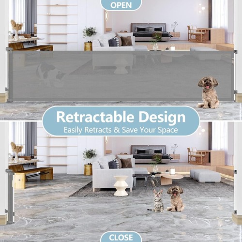 Retractable Baby Gate 115" โ Extra Wide Safety Barrier for Kids & Pets - Picture 7 of 10