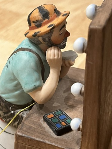 Vintage Emmett Kelly Clown Gedeck am Schminktisch Keramik Figur - Bild 3 von 9