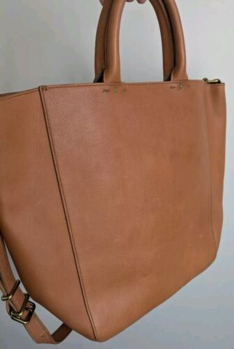 MADEWELL ABROAD TOTE Brown Leather Shoulder Crossbody Purse Satchel Bag Handles - Picture 4 of 17