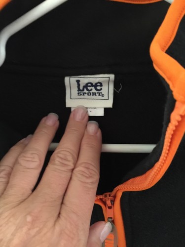 NY Mets Half Zip Fleece-Orange and Black, Lee Brand, M - Picture 2 of 4