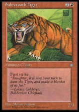 Magic the Gathering MTG Sabretooth Tiger (215) Ice Age   LP