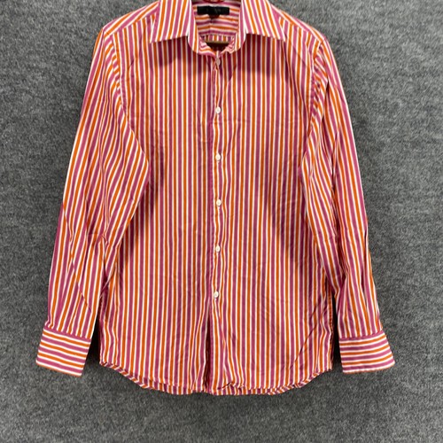 Express Shirt Men S Small Pink Striped Button Up Collared Long Sleeve Cotton - Picture 4 of 9