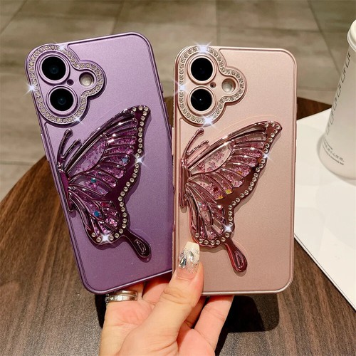 Custodia di lusso 3D glitter farfalla carina per iPhone 16 Pro Max 15 14 11 12 13 - Foto 13 di 27