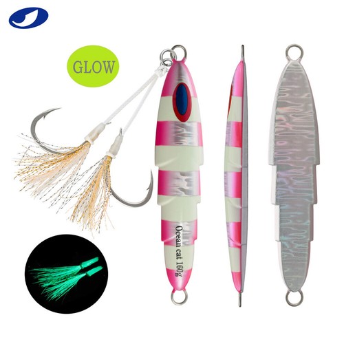 OCEAN CAT Plantilla de lanzamiento lento Caída plana Jigging Metal Señuelos de pesca Cebos Aparejos 160G - Imagen 6 de 12
