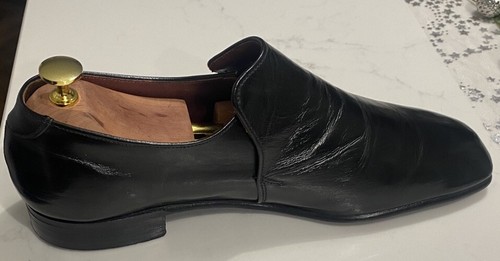 Grenson Masterpiece Sveltes schwarze elegante Leder-Slipper Größe 7,5 UK - Bild 6 von 10