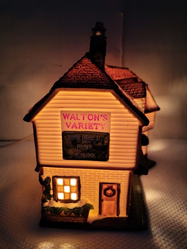 RETRO "WALTONS 5-10 SHOP" PORZELLAN BELEUCHTETES GEBÄUDE - Bild 9 von 12