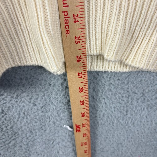Athleta Womens Sweater Size Medium Bedford Wool Cashmere Cable Turtleneck Cream - Picture 13 of 17