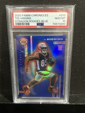 RARE!! POP 2!!! 2020 Panini Chronicles Dynagon Blue Rookies Tee Higgins /25