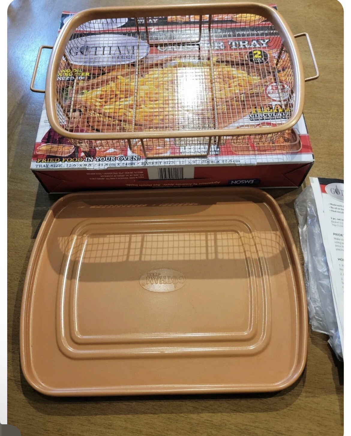 Gotham Steel Crisper Tray 2 Piece Nonstick Copper Crisper Tray and Basket NEW 742177158459 eBay