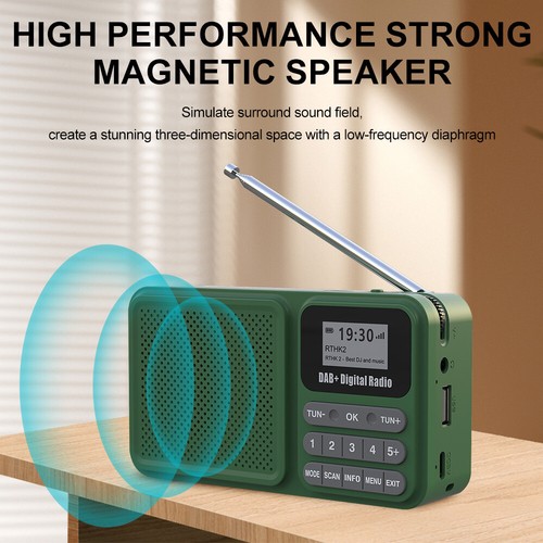DAB+FM Radio Bluetooth TF RECUSB MP3 LCD Digital Player Portable Radio for 3.5mm - Picture 8 of 14