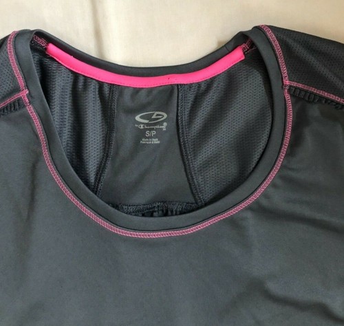 NWT Champion Gray Short Sleeve Small Workout Athleisure Top Back Mesh Inserts - Picture 8 of 11
