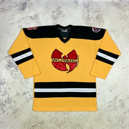 Wu Wear Wu-Tang Clan Yellow Hockey Jersey Size Medium M 22.5” PTP Vintage 1996 - Imagen 1 de 24