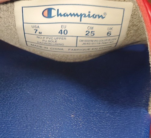Champion Men IPO Color Block Slides Red and Blue Men's Size 7 Women 9 - Picture 8 of 8