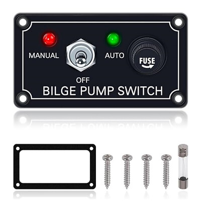 #ad Marine 12V 5A 3 Mode Bilge Pump Switch Rocker Toggle Control Panel For Boat ATV $12.74