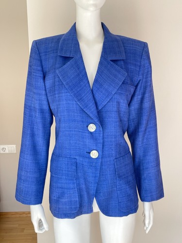Yves Saint Laurent Rive Gauche Vintage Seidenblazer in Blau - Gr. 36FR (S-M) - Bild 2 von 10