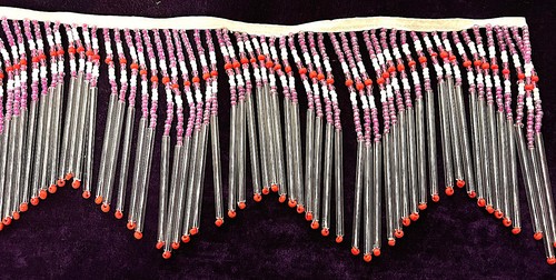 Lampen Perlen Fransenborte Fransen 1 Meter Rosa, Rot, Weiß, Klar - Bild 2 von 3