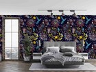 3D Hand Drawn Black Floral Bird Wall Murals Wallpaper Murals Wall Sticker 8