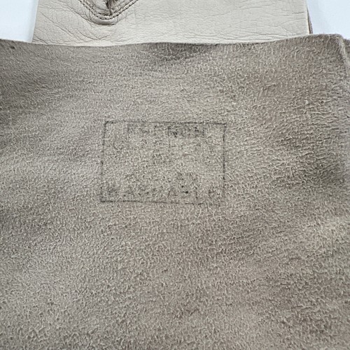 Guanti donna vintage 14" marrone/crema/ecru pelle morbida perline taglia 6-1/2 Francia - Foto 11 di 12