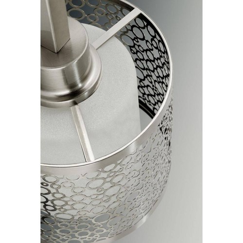 Progress Lighting Pendant 4-Light Etched Parchment Glass Shade Brushed Nickel - Picture 5 of 8