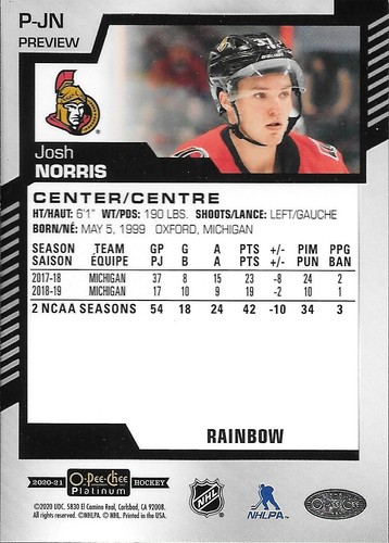 U PICK EM LOT 2020-21 20-21 O-Pee-Chee OPC Platinum Preview Base Rainbow Pink - Picture 6 of 8